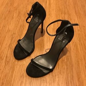Size 8 Stuart Weitzman Black Suede Nudist Sandal